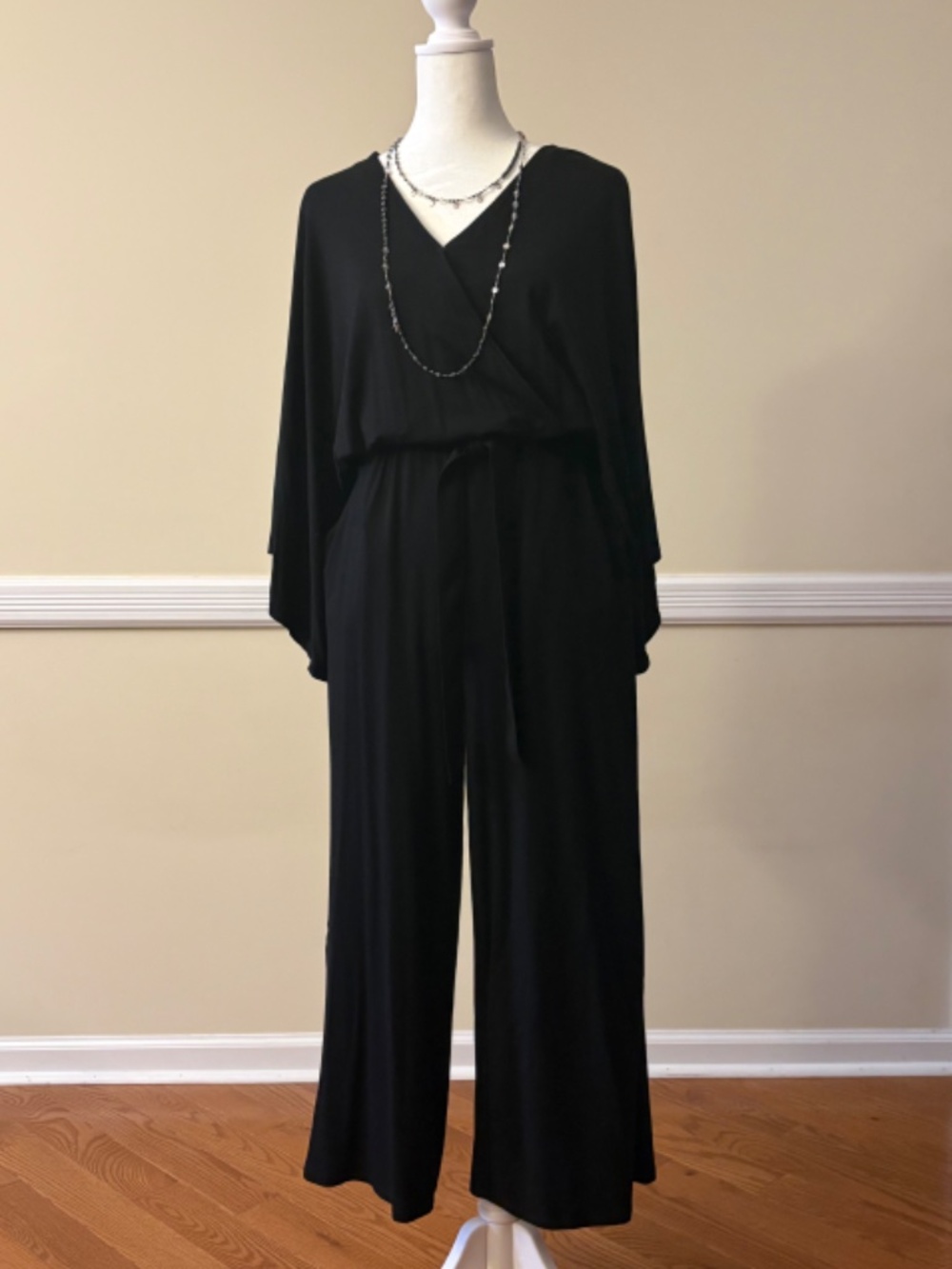 Garnet Hill Kimono-Sleeve Knit Jumpsuit - Picture 4 of 8